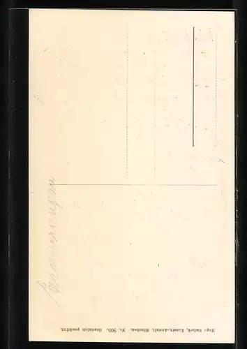 AK Mädl mit Korb in Riesertracht