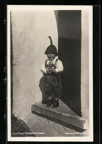AK Partenkirchen, Kleines Kind in bayerischer Tracht