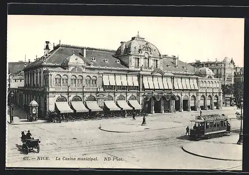 AK Nice, Le Casino municipal, Strassenbahn