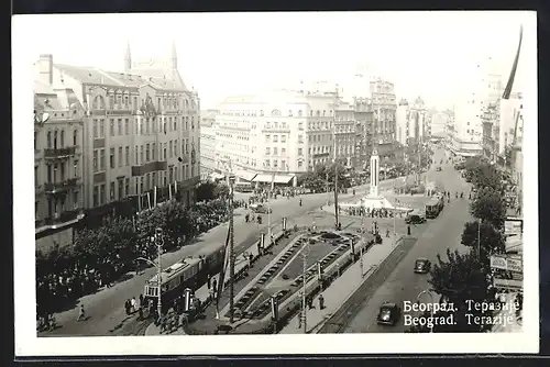 AK Beograd, Terazije, Strassenbahn