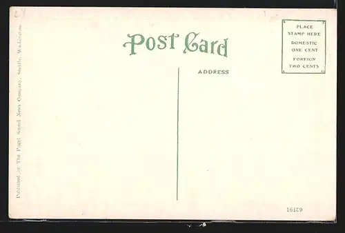 AK Seattle, Post Office, Tramway, Strassenbahn