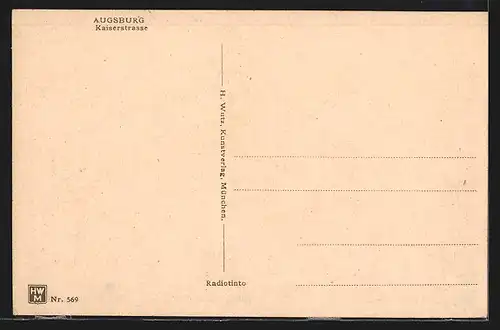 AK Augsburg, Kaiserstrasse mit Strassenbahn