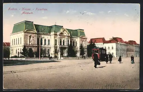 AK Kaschau, Museum, Strassenbahn