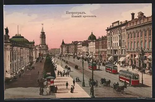AK Pétrograde, Newski Prospect, Strassenbahn