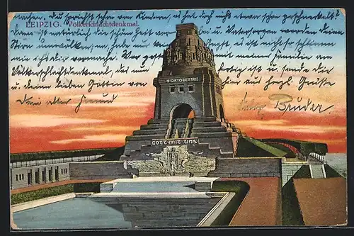 AK Leipzig, Völkerschlachtdenkmal, Vorderansicht