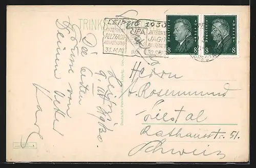 AK Leipzig, Völkerschlachtdenkmal mit Teich