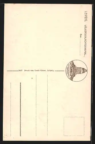 AK Leipzig, Völkerschlachtdenkmal mit Teich