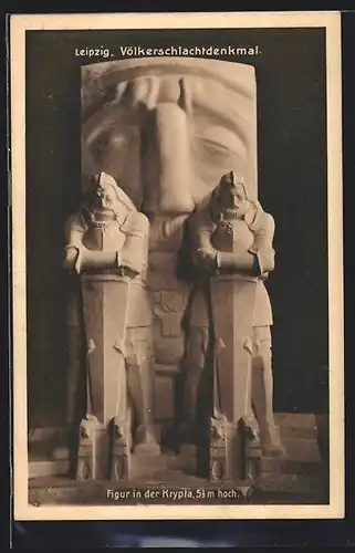 AK Leipzig, Figur in der Krypta des Völkerschlachtdenkmals