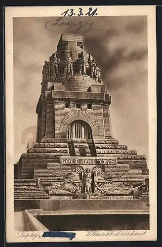 AK Leipzig, Völkerschlachtdenkmal, Frontansicht