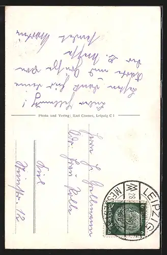 AK Leipzig, Völkerschlachtdenkmal mit Besuchern