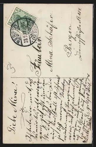 Foto-AK GL Co: Im Kämmerlein, Junge Frau mit Bild und Brief des Geliebten