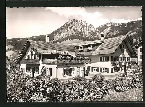 AK Bad Oberdorf / Allgäu, Hotel-Haus August Hartmann, Lange Gasse 27