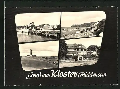 AK Kloster / Hiddensee, verschiedene Ortsansichten