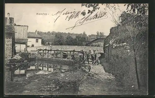 AK Parois, Teilansicht mit Brücke