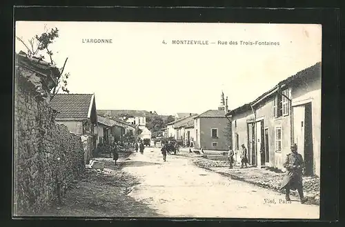 AK Montzeville, Rue des Trois-Fontaines