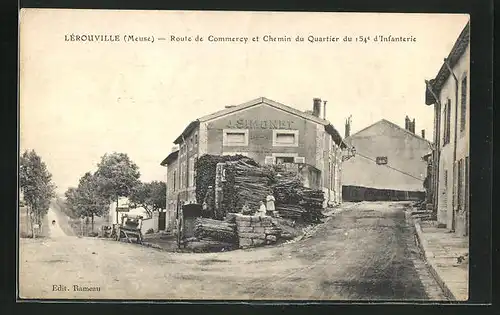 AK Lèrouville, Route de Commercey et Chemin du Quartier du Infanterie