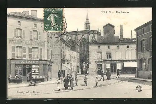 AK Ètain, Rue Lavaux, Strassenpartie