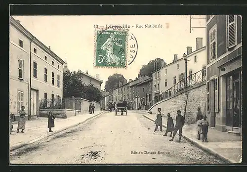 AK Lerouville, Rue Nationale, Strassenpartie