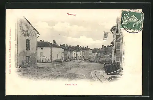 AK Sorcy, Grande-Rue, Strassenpartie