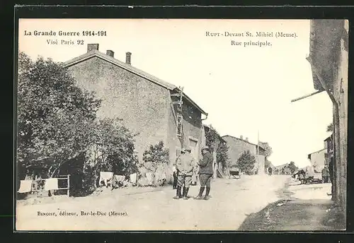 AK Rupt-Devant St. Mihiel, Rue principale, Strassenpartie mit Einheimischen