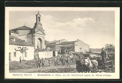 AK Savonnieres a. Maas, Teilansicht mit Kirche