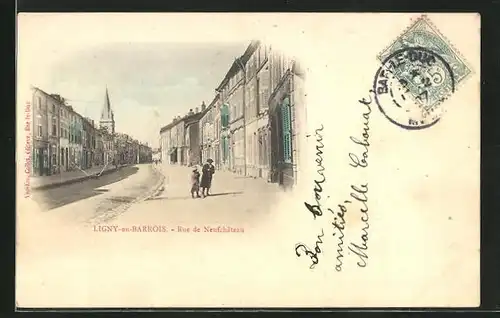 AK Ligny-en-Barrois, Rue de Neufchateau