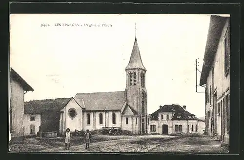 AK Les Eparges, l'Eglise et l'Ecole