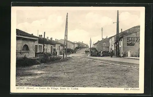 AK Beney, Centre du Villahge, Route de Verdun