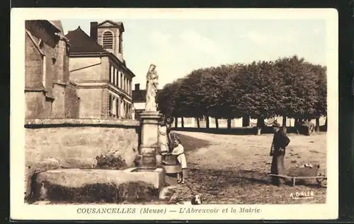 AK Cousancelles, L`Abrevoir et la Mairie