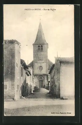 AK Pagny-sur-Meuse, Rue de l`Eglise, Strassenpartie
