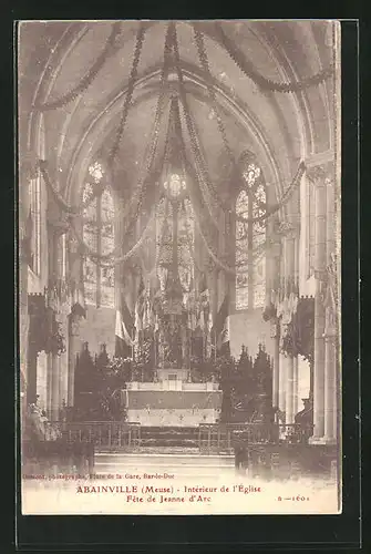 AK Abainville, Intérieur de l`Église, Fête de Jeanne d`Arc