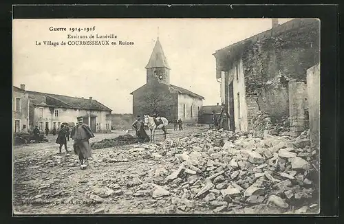 AK Courbesseaux, le Village en Ruines