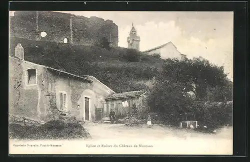 AK Mousson, Eglise et Ruines du Chateau