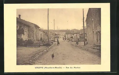 AK Uruffe, Rue des Morlots, Strassenpartie