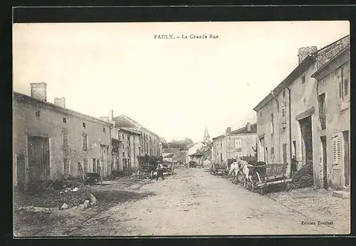 AK Faulx, La Grande Rue, Strassenpartie