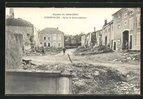 AK Fenneviller, Apres le bombardement, 1914 bis 1915