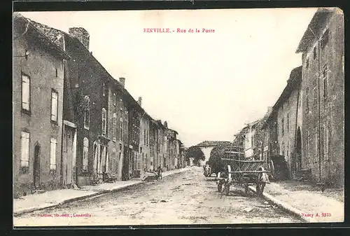 AK Einville, Rue de la Poste, Strassenpartie