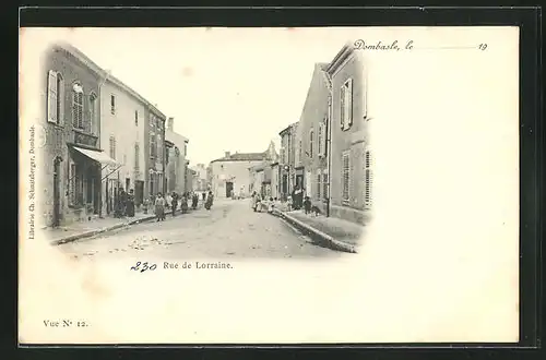 AK Dombasle, Rue de Lorraine, Strassenpartie
