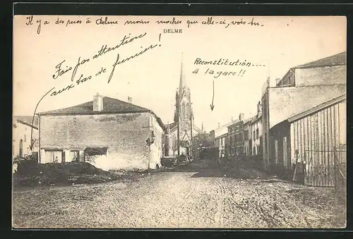 AK Delme, Une Rue et l'Eglise