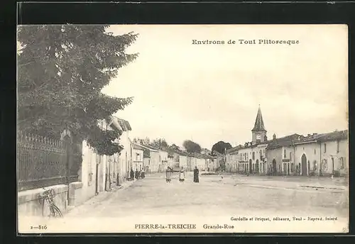 AK Pierre-la-Treiche, Grande-Rue, Strassenpartie