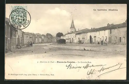 AK Pierre-la-Treiche, La Grande-Rue, Strassenpartie