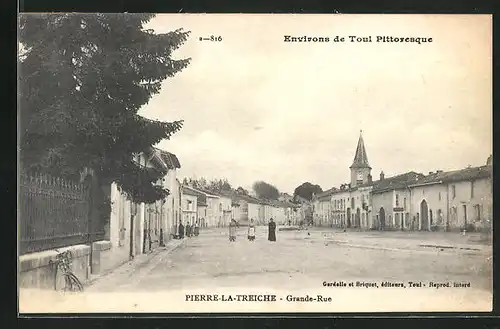 AK Pierre-la-Treiche, Grande-Rue, Strassenpartie