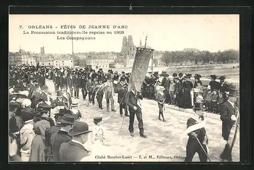 AK Orléans, La Procession traditionnelle reprise en 1908
