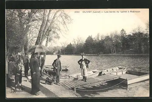 AK Olivet, Les bords du Loiret à Robinson, Flussufer der Loiret