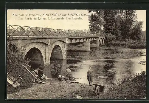 AK Fontenay-sur-Loing, l'Abreuvoir, les Lavoirs