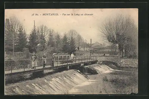 AK Montargis, Vue sur le Loing au déversoir