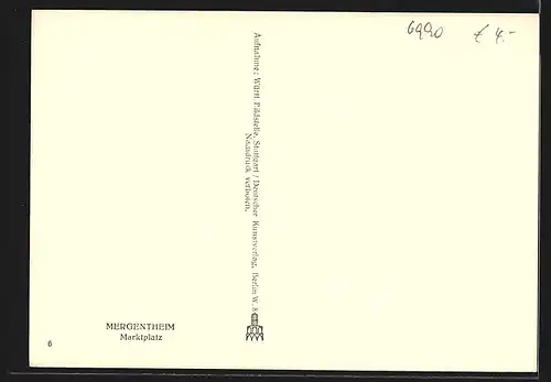 AK Bad Mergentheim, Marktplatz mit Denkmal
