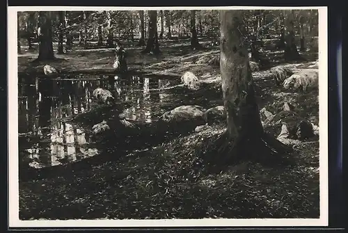 Foto-AK Deutscher Kunstverlag, Nr. 15: Schleswig-Holsteinischer Kunstverein Kiel, Schweinehirt und Prinzessin