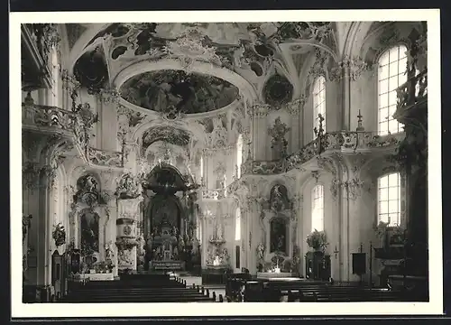 Foto-AK Deutscher Kunstverlag, Nr. 4: Birnau, Inneres der Wallfahrtskirche