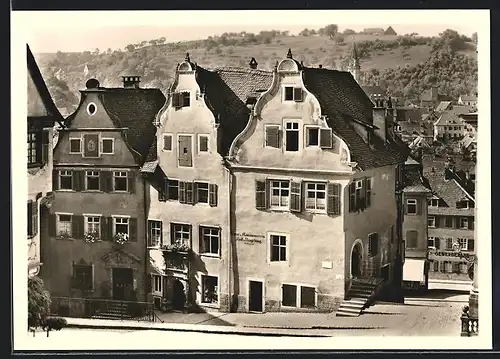 AK Schwäbisch Hall, Marktplatz u. Patrizierhäuser neben dem Rathaus
